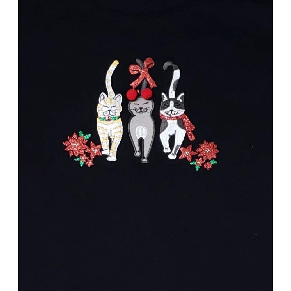 Karen Scott Plus Holiday Cats Top - Picture 3 of 5
